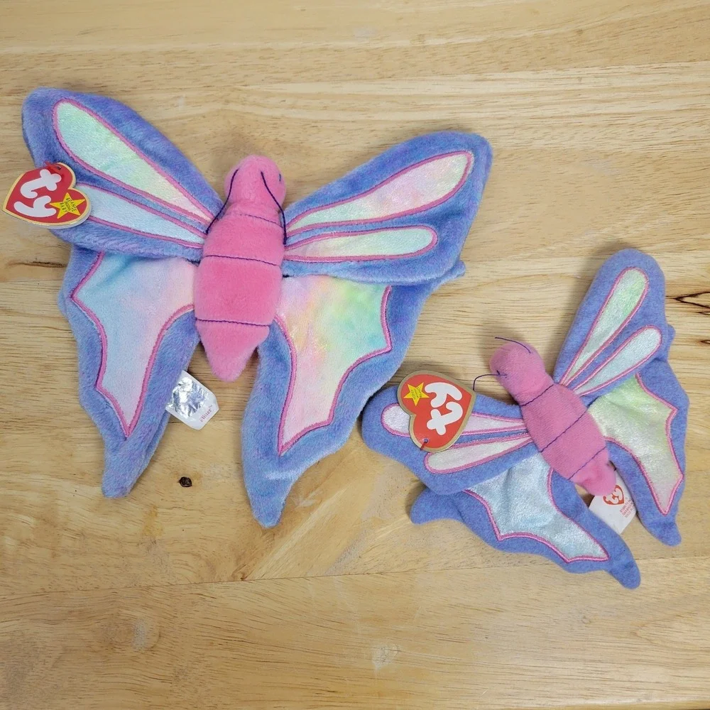 Ty Beanie Babies & McDonald's Teenie Beanie Lot 1999 Flutter the Butterfly Plush